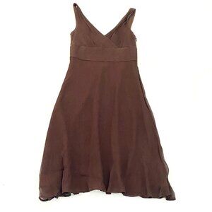 J Crew silk dress Womens Size 4 sleeveless brown cocktail evening fit and flare
